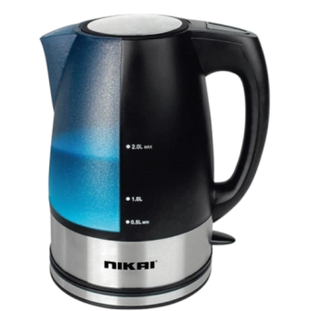 Чайник Nikai NK444P, 2 л, чёрно-серебристый
