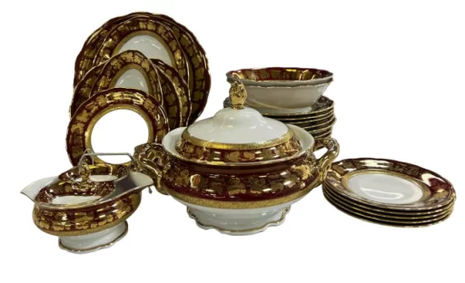 Сервиз столовый Royal Czech Porcelain Purper Lept Listeckiy, 6 персон, 15 предметов