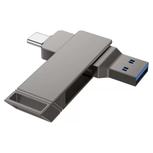 Флеш-накопитель Hoco UD15 2-in-1 256 GB, чёрный