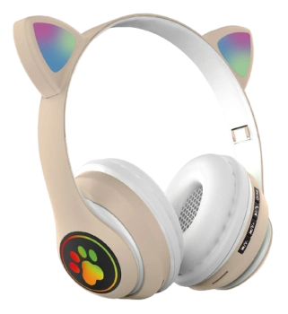 Беспроводные наушники ST38M с RGB ушками, бежевый