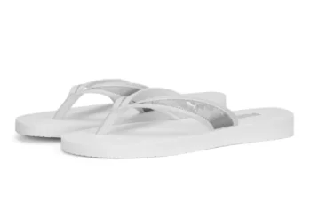 Сланцы PUMA Sandy Flip Space Metallics, серебристо-белый