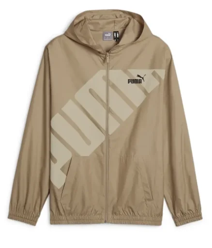 Ветровка PUMA Hooded Graphic Windbreaker, бежевый