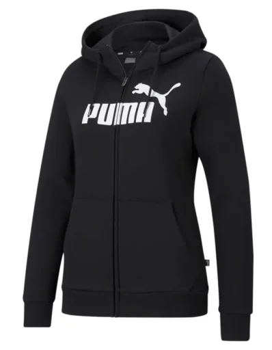 Худи PUMA ESS Logo Full-Zip Hoodie FL, чёрный
