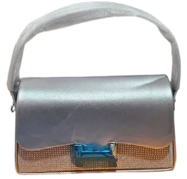 Сумочка женская Hermes со стразами (реплика), серебристый