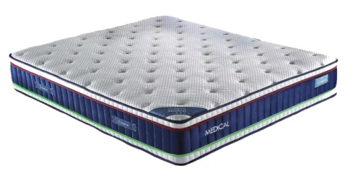 Матрас Sakina Medical 2 в 1 ортопедический двуспальный, 200х180x32 см, серо-синий