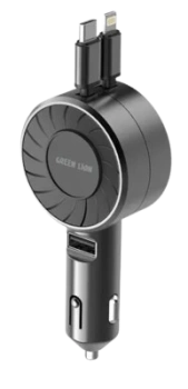 Автомобильное зарядное устройство Green Lion Telescopic 50W, чёрный 