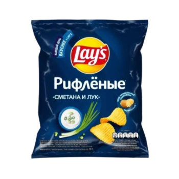 Чипсы Картофельные Lay's Рифлёные Сметана и лук, 70 гр