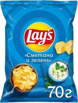 Чипсы Картофельные Lay's Сметана и зелень, 70 гр
