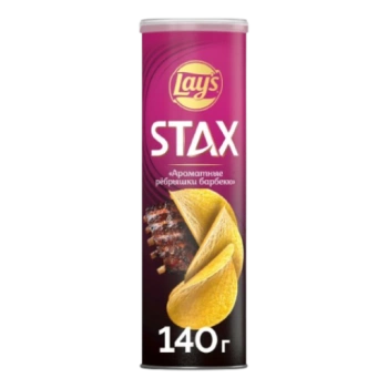 Чипсы Картофельные Lay's Stax Ароматные рёбрышки барбекю, 140 гр