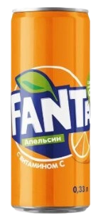 Газированный напиток Fanta Orange, 0.33 л