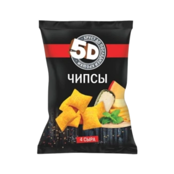 Чипсы Пшеничные 5D 4 сыра, 45 гр 