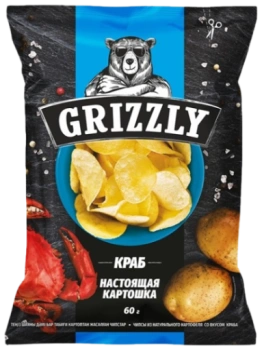 Чипсы Картофельные Grizzly краб, 60 гр  
