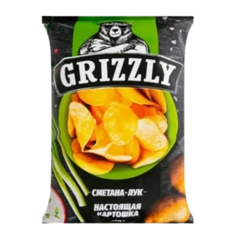Чипсы Картофельные Grizzly сметана и лук, 110 гр