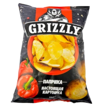 Чипсы Картофельные Grizzly паприка, 110 гр 