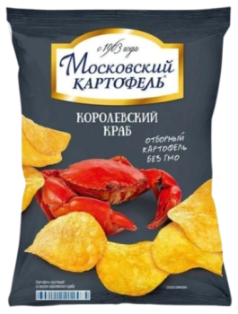 Чипсы Картофельные Московский картофель королевский краб, 60 гр