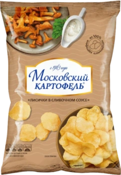 Чипсы Картофельные Московский картофель лисички в сливочном соусе, 40 гр