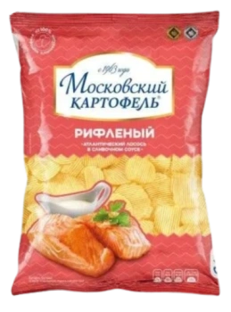Чипсы Картофельные рифлёные Московский картофель атлантический лосось в сливочном соусе, 120 гр