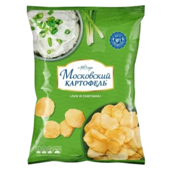 Чипсы Картофельные Московский картофель сметана и лук, 200 гр