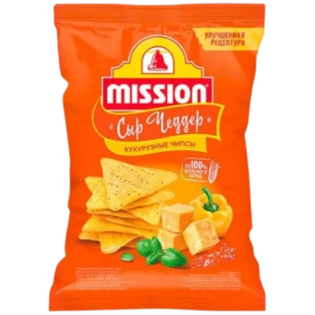 Чипсы Кукурузные Mission сыр чеддер, 90 гр