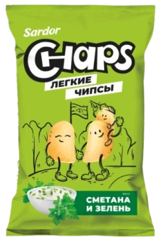 Чипсы Картофельные Chaps сметана и зелень, 14 гр