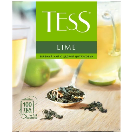 Чай зелёный Tess Lime с цедрой цитрусовых, 100 пак.