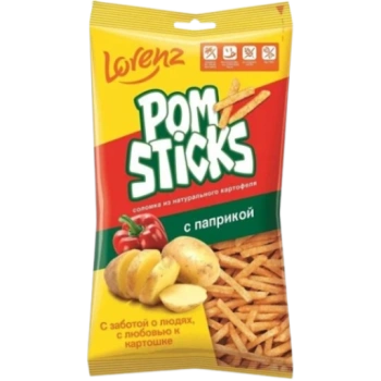 Чипсы Pomsticks соломка из натурального картофеля с паприкой, 100 гр