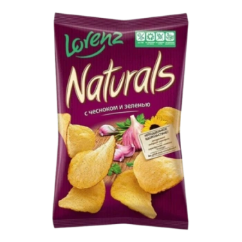 Чипсы Картофельные Lorenz Naturals чеснок и зелень, 100 гр