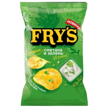 Чипсы Картофельные Fry's нежная сметана и игривая зелень, 70 гр