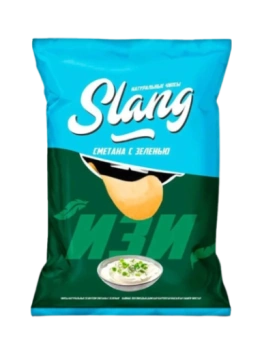 Чипсы Картофельные Slang сметана с зеленью, 60 гр
