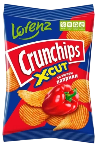 Чипсы Картофельные рифлёные Lorenz Crunchips X-Cut паприка, 70 гр 