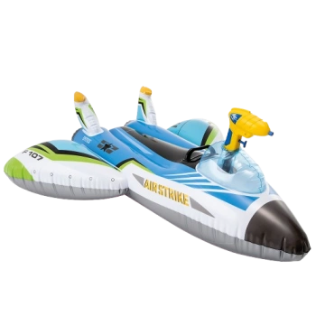 Надувная игрушка-наездник Intex 57536 117х117см Самолет 40кг, синий