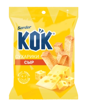 Сухарики Sardor KOK со вкусом "Сметана и зелень", 55 г       
