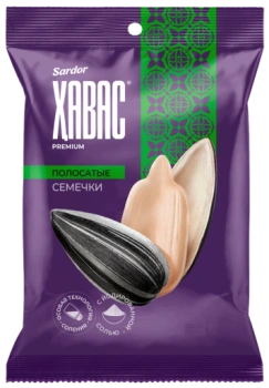 Семечки Sardor Ҳавас Premium полосатые подсолнечные с солью, 200  г      