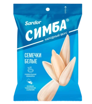 Семечки Sardor "Симба" белые подсолнечные с солью, 70 г     