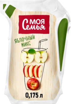 Сок «Моя семья» яблочный микс, 0.175 л    
