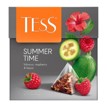 Чай фруктовый пакетированный Tess Summer Time с малиной и гибискусом, 20 шт