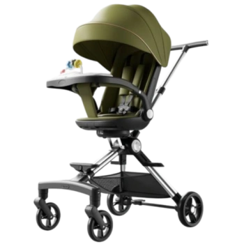 Детская коляска с музыкальным столиком, зелёный