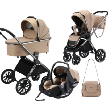 Детская коляска Kidilo G100 3 в 1, светло-коричневый