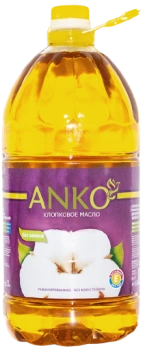 Растительное масло Anko хлопковое рафинированное, 4.5 л