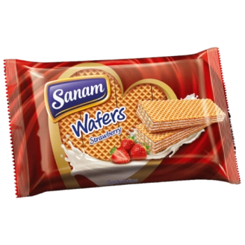 Вафли Sanam с клубникой, 180 г 
