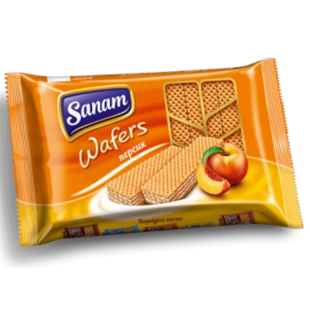 Вафли Sanam с персиком, 180 г