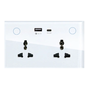 Умная розетка Zigbee USB Type-C 13A, белый