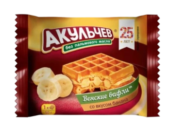 Вафли Акульчев Венские с бананом, 50 г