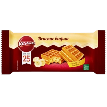 Вафли Акульчев Венские с бананом, 100 г