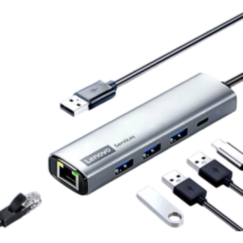 USB-концентратор Lenovo Services 5 в 1 USB Hub, серый