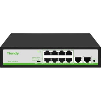 Коммутатор Tiandy TC-P3S010 Spec:F/0820/AT/90 10 портов 100 Мбит/с, чёрный