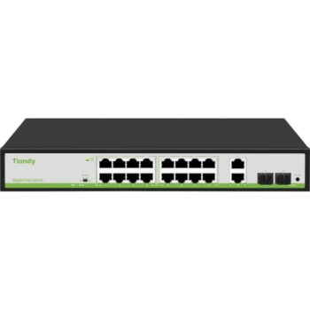 Коммутатор Tiandy TC-P3S020 Spec:G/1622/AT/180 20 портов 1000 Мбит/с, чёрный
