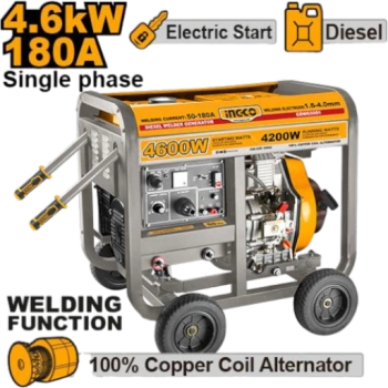 Дизельный сварочный генератор Ingco GDW65001 4600 Вт, оранжевый