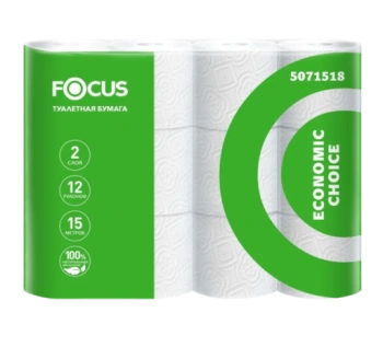 Туалетная бумага Focus Economic Choice 2-слойная, 12 шт