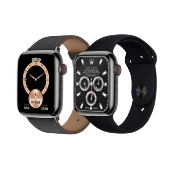 Умные часы I WO8, с ремешками Leather, Silicone, черный